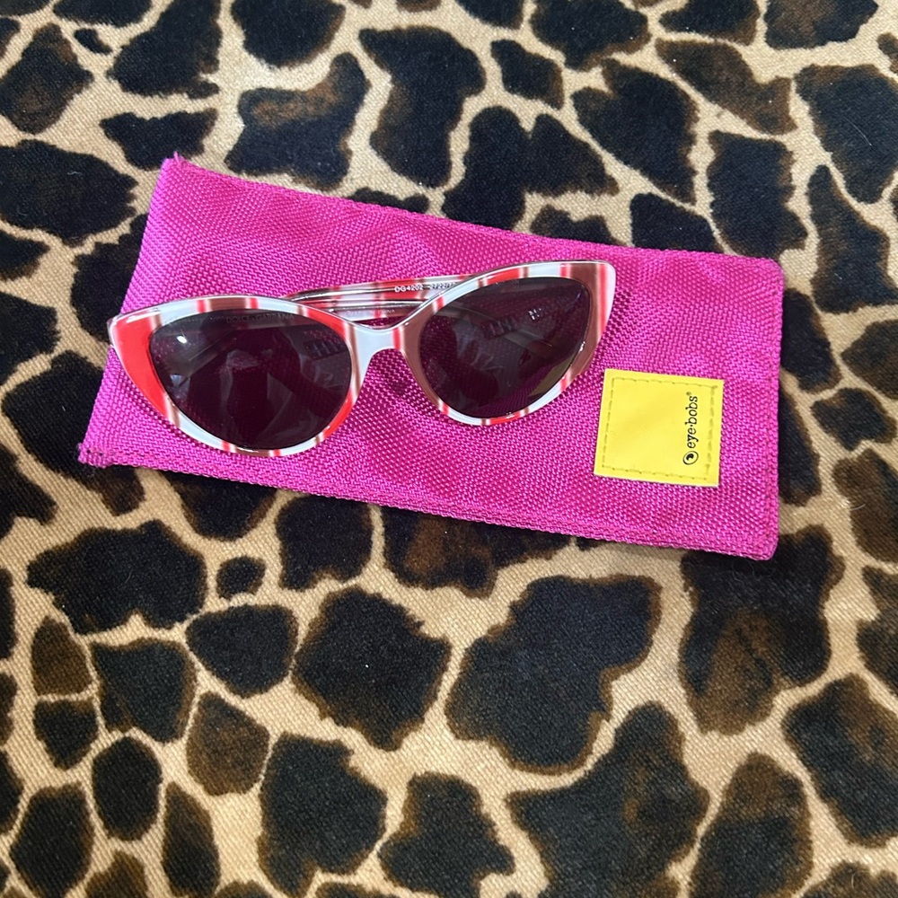 Dolce & Gabbana Cat-Eye Sunglasses with eyeglass pouch